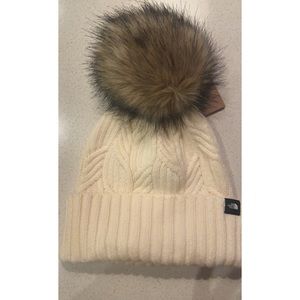 Northface Ohmega Fur Pom Beanie NWT
